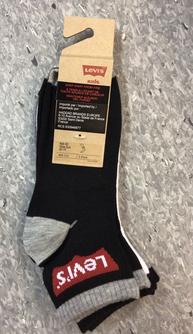 Hovedbilde LEVIS 3pk Sokker Lav - Sort/Hvit/Grå - XL0078-023