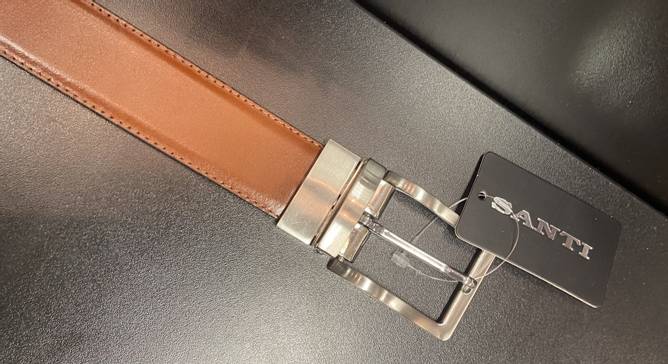 Hovedbilde SANTI Vendbart Skinnbelte - Sort/Cognac - 345098