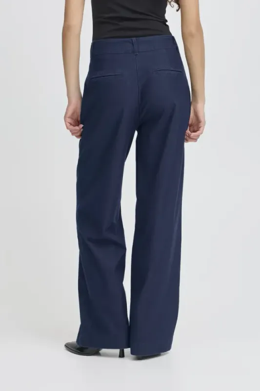 Hovedbilde IHKATE Long Wide Pants 20124291 - Dark Blue Denim 900000556