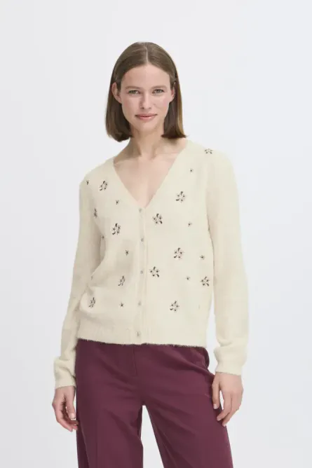 Hovedbilde BYOmea Cardigan 20817102 - Birch Melange 1309051
