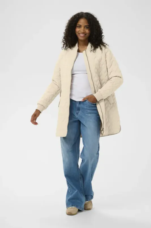 Hovedbilde KALelia Long Quilt Jacket 10511125 - Feather Grey 151305