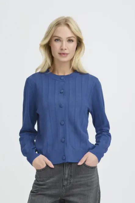 Hovedbilde BYMMorla Pointelle Cardigan 2 - Bright Cobalt ...