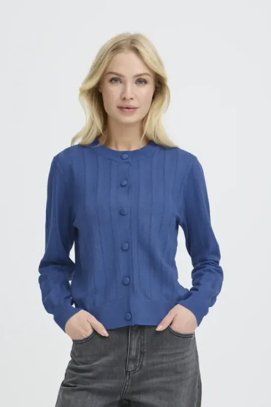 BYMMorla Pointelle Cardigan 2 - Bright Cobalt 194037