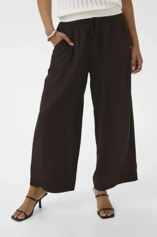 KAMilia Cropped Wide Pants 10509666 - Black Coffey 191111