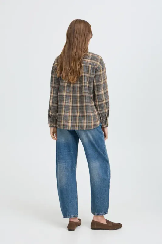BYFabrice Shirt 20819443 - Grey/ brown Check 900012890