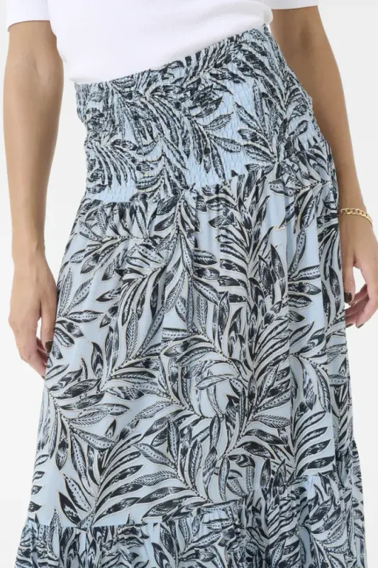 Hovedbilde Kaffe Maxi Smock Skirt 10508816 - Blue Leaf 107562