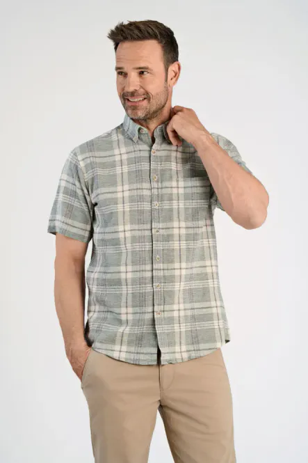 Hovedbilde JACK`S Cotton/linen Shirt 3-210135A - Faded Green ...