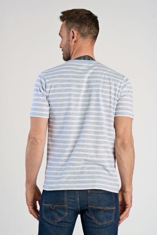 JACK´S Striped T-shirt 3-400108 - Blue/Hvite