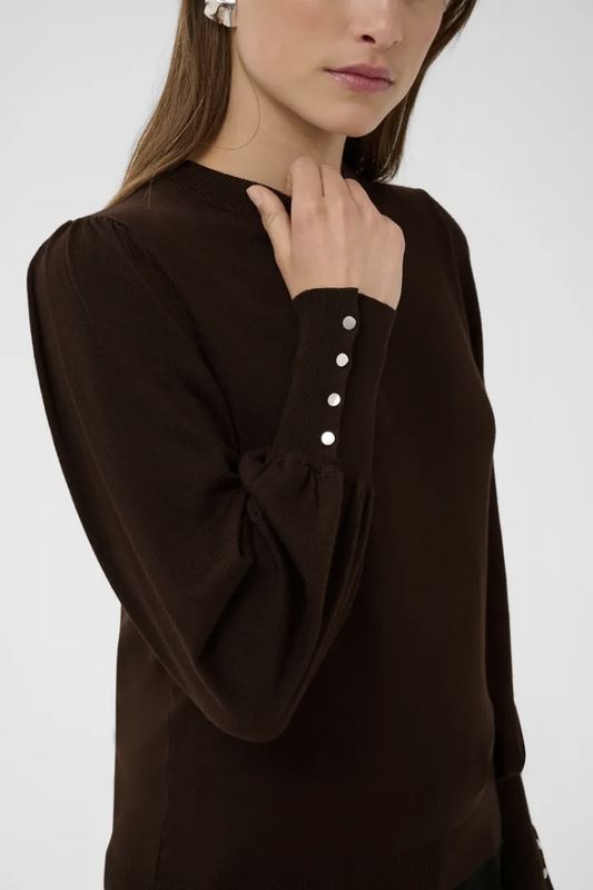 Kalizza rund neck pullover 10512360 - 190915 coffee bean